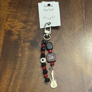 NWT Handmade grunge guitar keychain